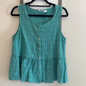 Teal Linen Top